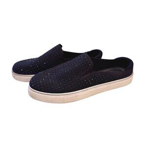 Kenneth Cole Reaction Bonnie Size 7.5 EU 38 Mule Navy Stretch Fabric Embellished